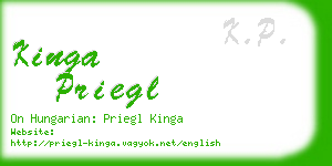 kinga priegl business card